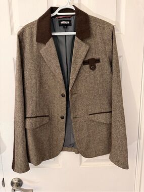 Brooklyn Industries Brown Herringbone Sport Coat with Dark Trim